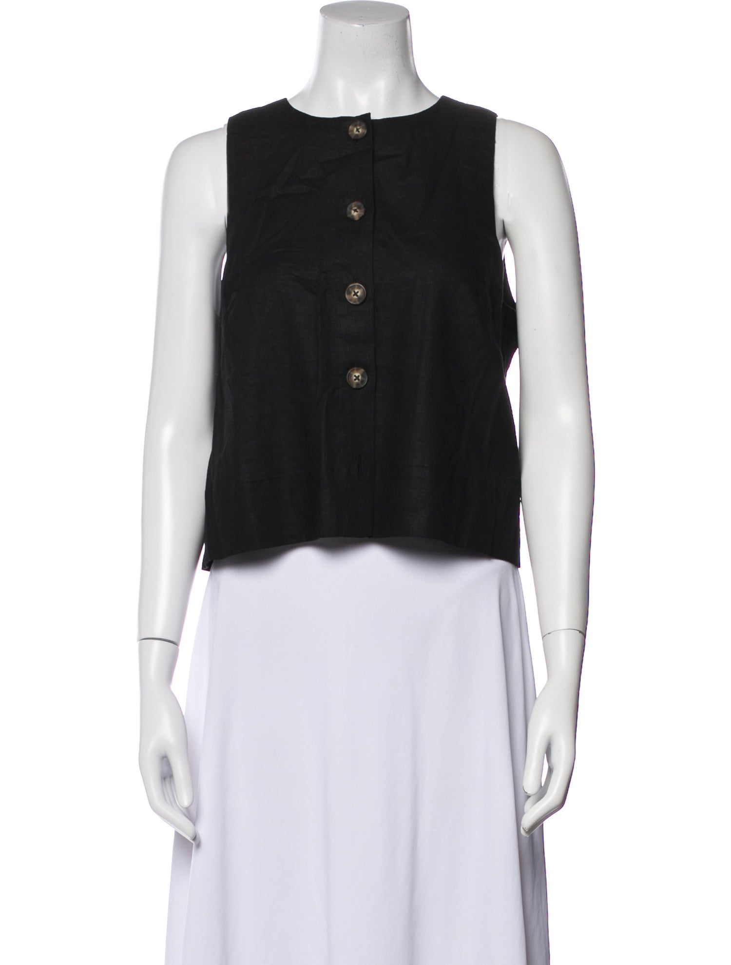 ME+EM Linen Crew Neck Crop Top w/ Tags