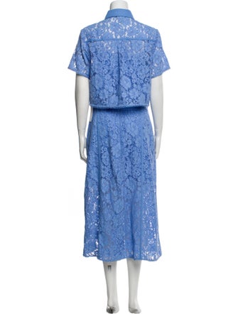 ME+EM Lace Pattern Embroidered Accent Skirt Set