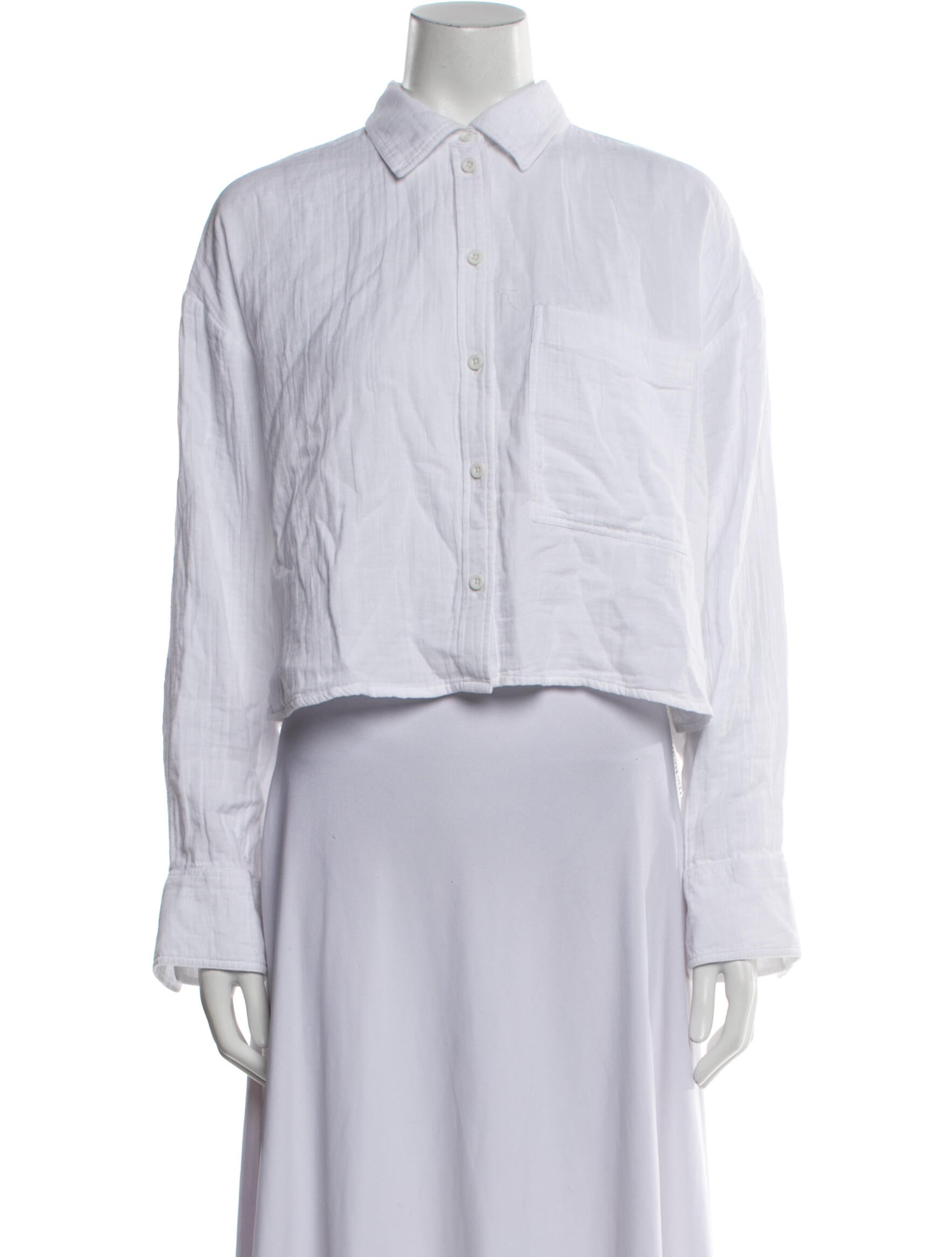 ME+EM Long Sleeve Button-Up Top