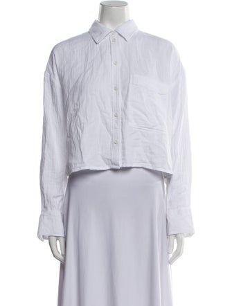 ME+EM Long Sleeve Button-Up Top