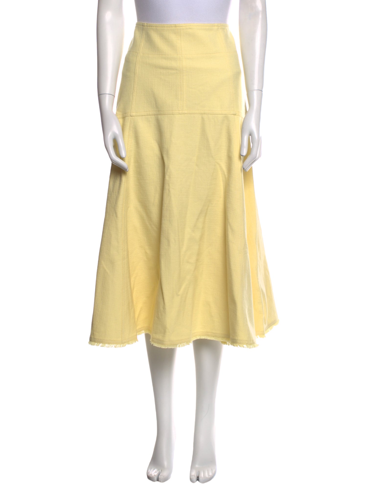 ME+EM Raw-Edge Trim Midi Length Skirt