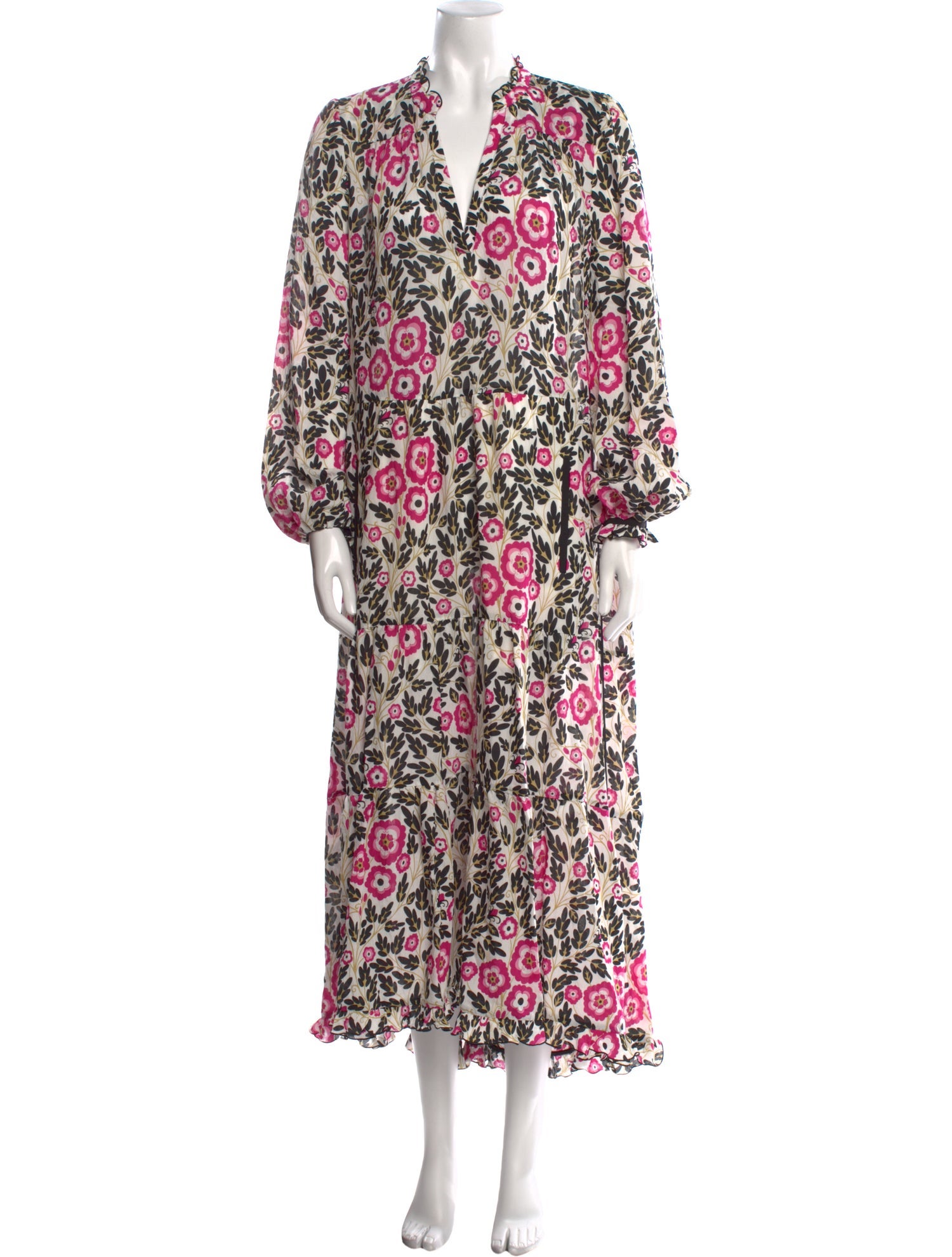 ME+EM Floral Print Long Dress