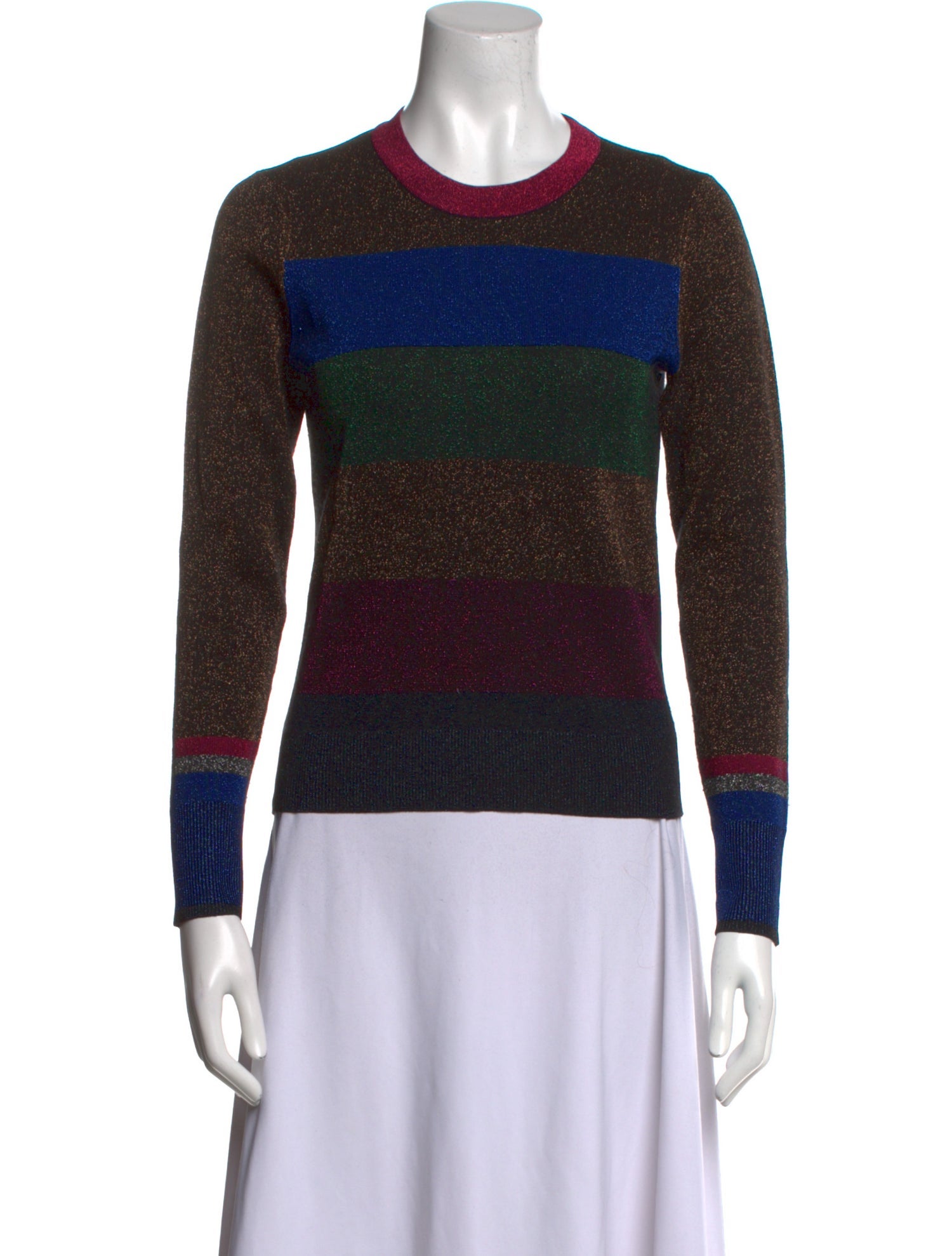 ME+EM Striped Crew Neck Sweatshirt