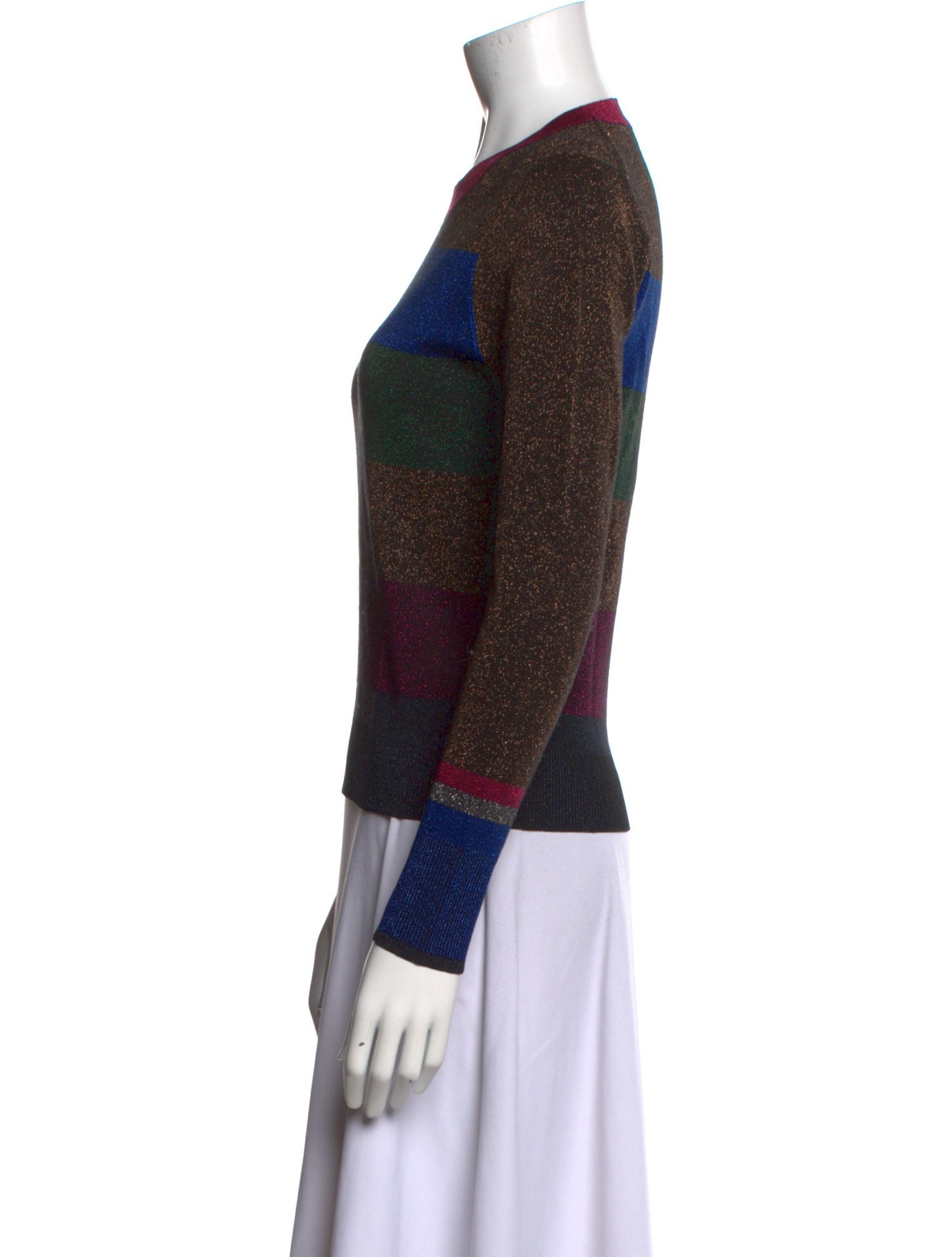 ME+EM Striped Crew Neck Sweatshirt