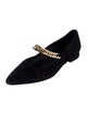 ME+EM Suede Chain-Link Accents Mary Jane Flats