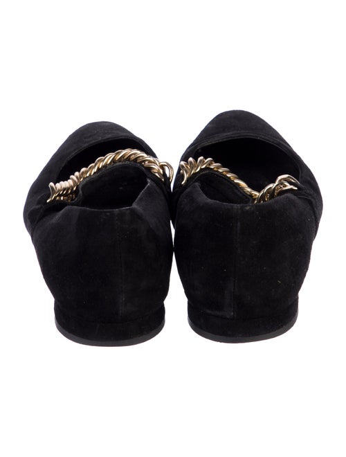 ME+EM Suede Chain-Link Accents Mary Jane Flats