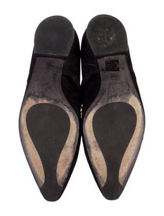 ME+EM Suede Chain-Link Accents Mary Jane Flats