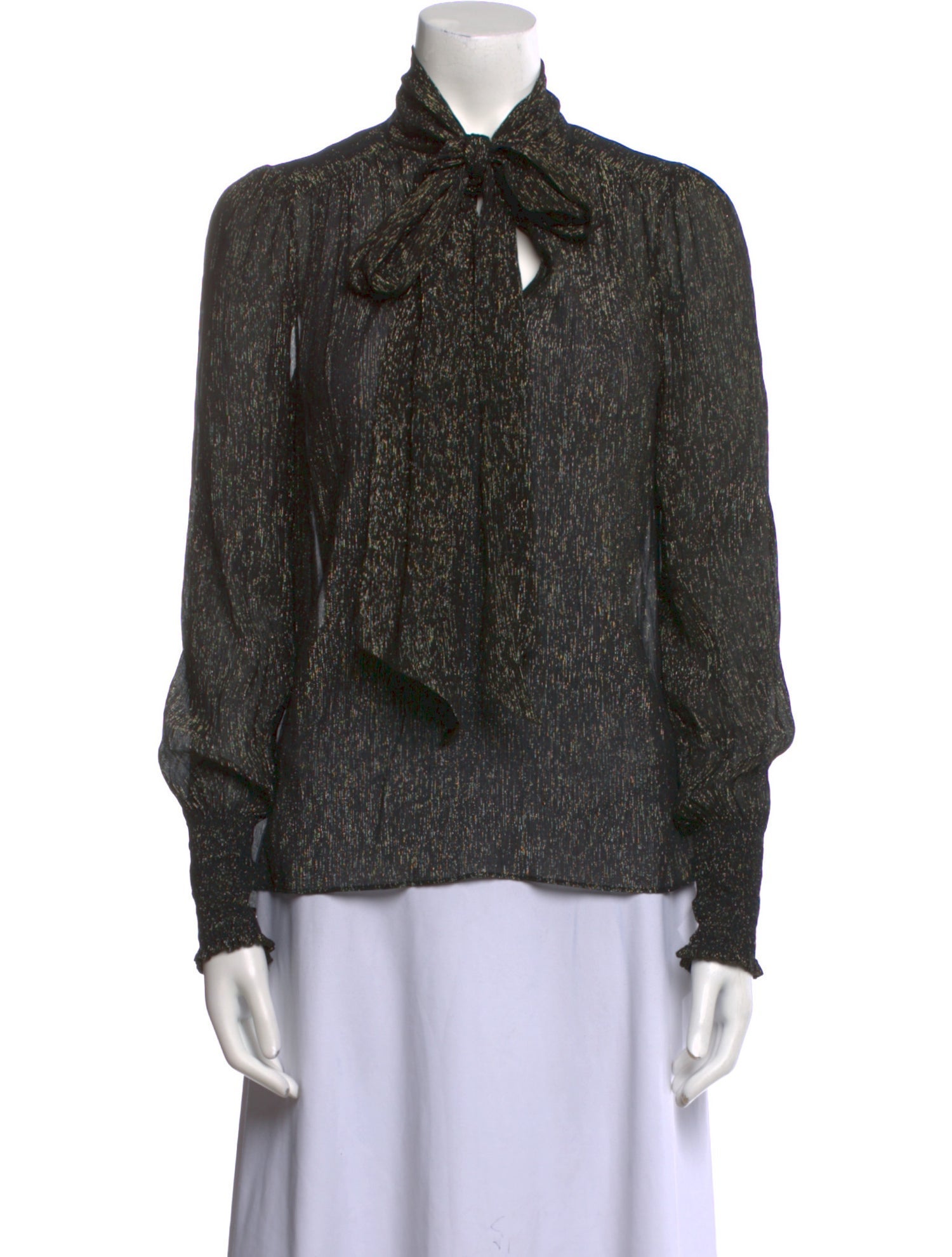 ME+EM Printed Long Sleeve Button-Up Top