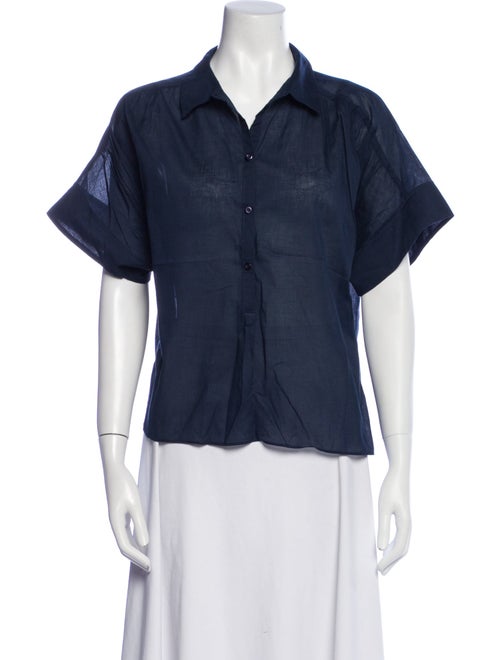 ME+EM Short Sleeve Button-Up Top