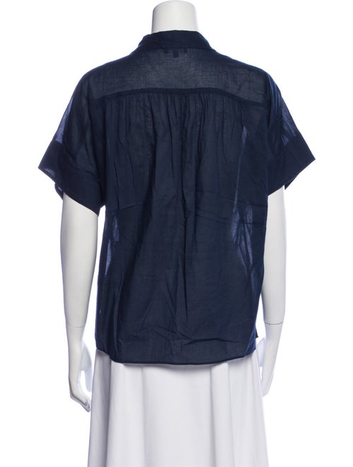 ME+EM Short Sleeve Button-Up Top