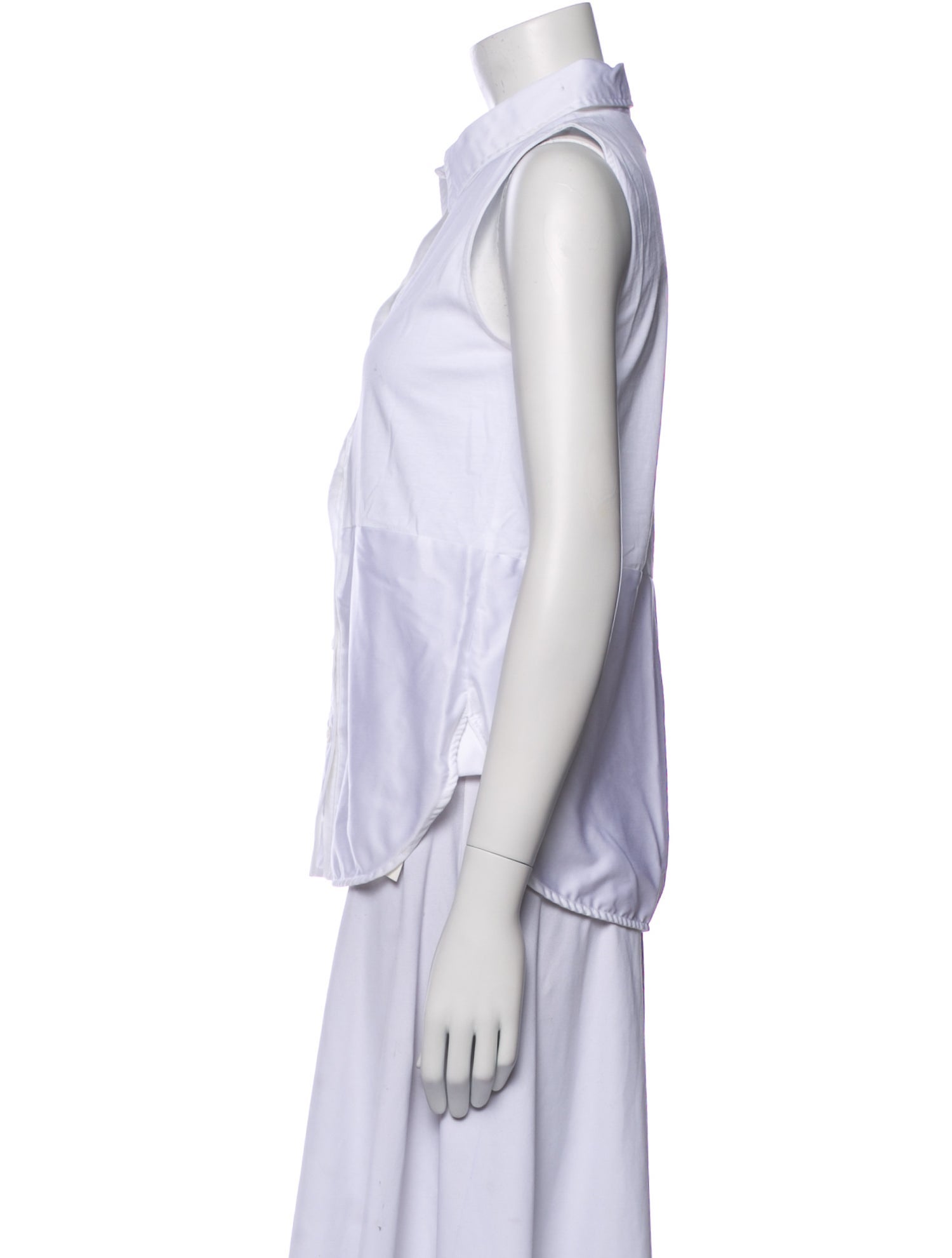 ME+EM Sleeveless Button-Up Top