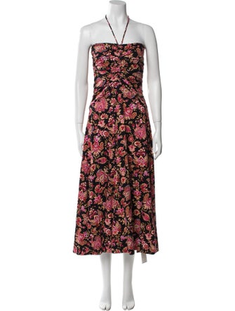 ME+EM Floral Print Midi Length Dress