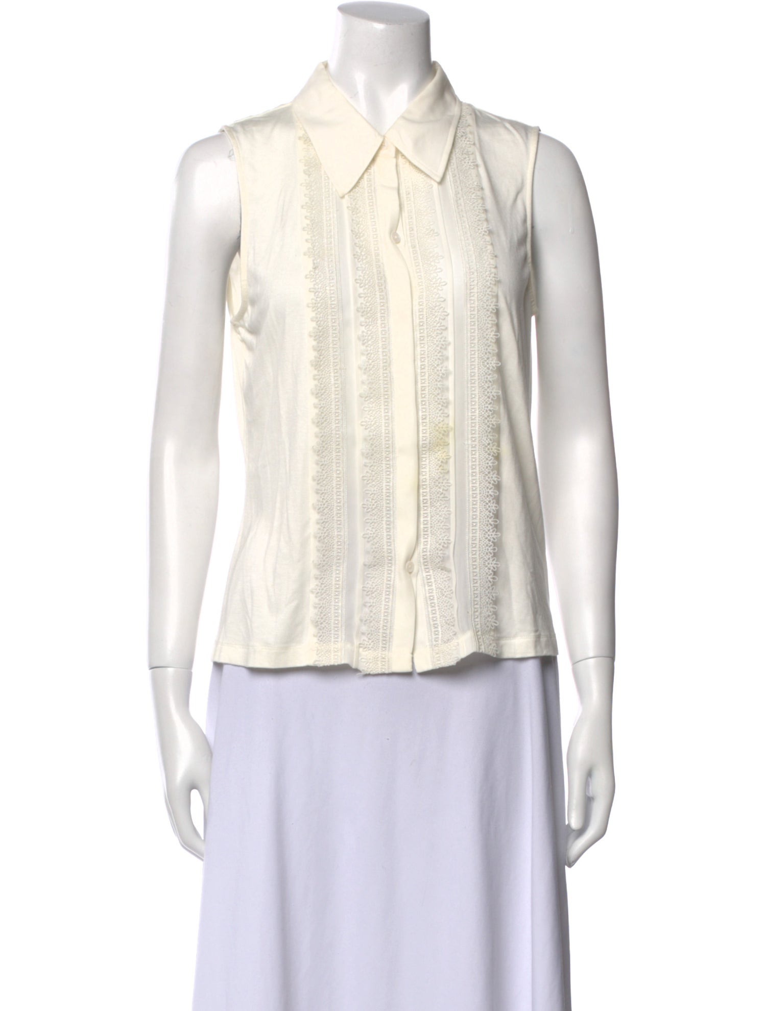 ME+EM Sleeveless Button-Up Top