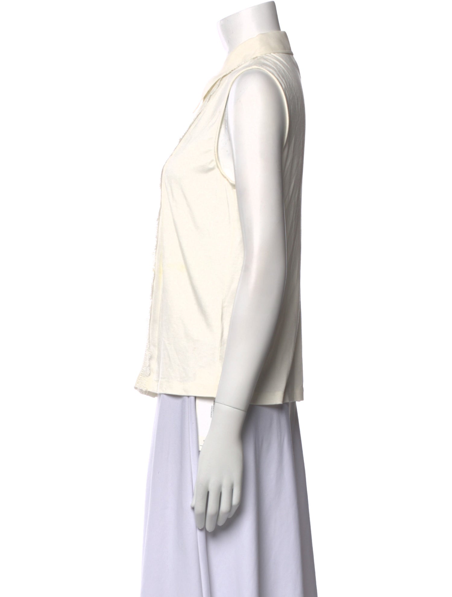 ME+EM Sleeveless Button-Up Top