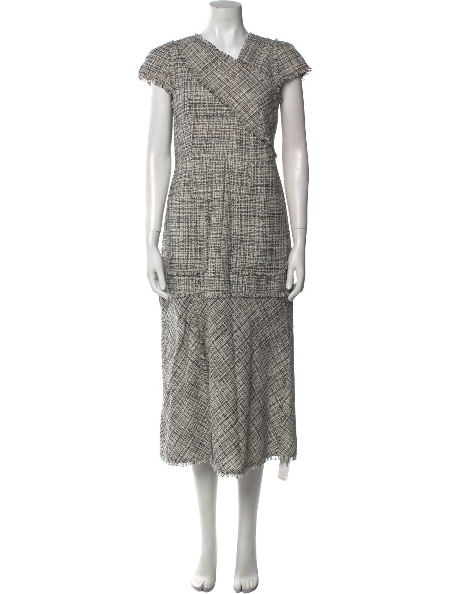 ME+EM Plaid Print Long Dress