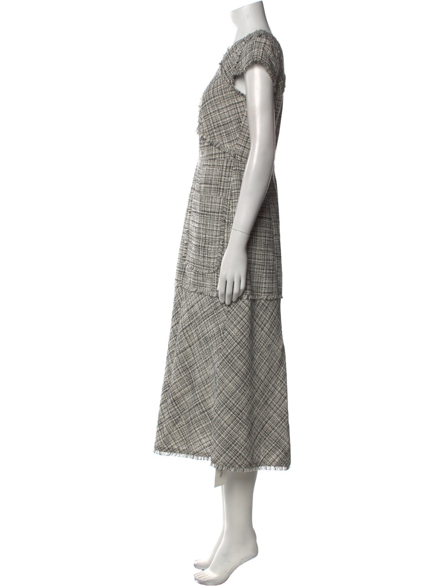 ME+EM Plaid Print Long Dress