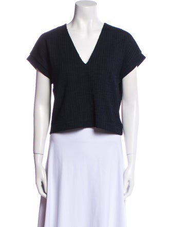 ME+EM V-Neck Short Sleeve Crop Top