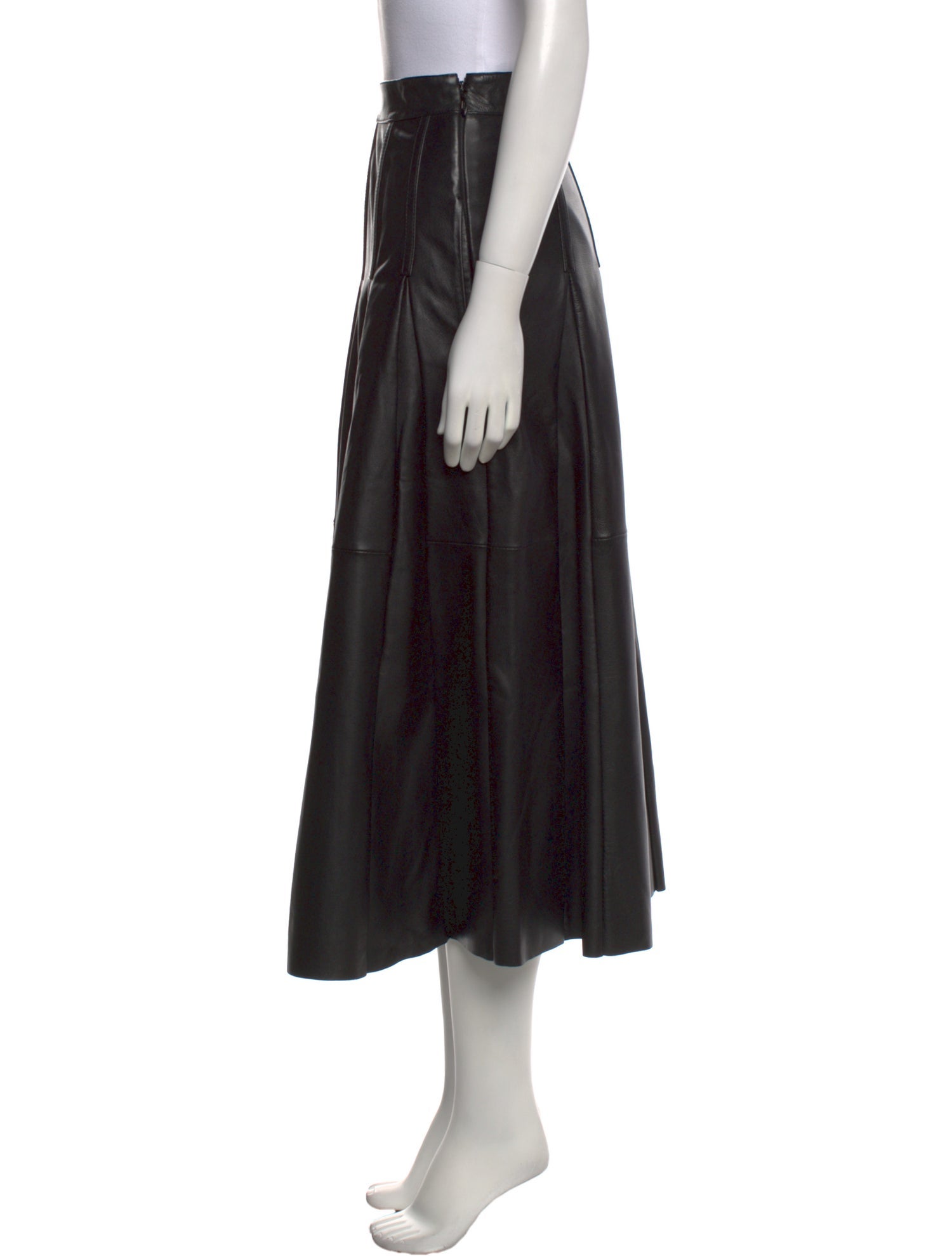 ME+EM Leather Midi Length Skirt