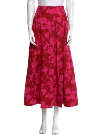 ME+EM Floral Print Midi Length Skirt