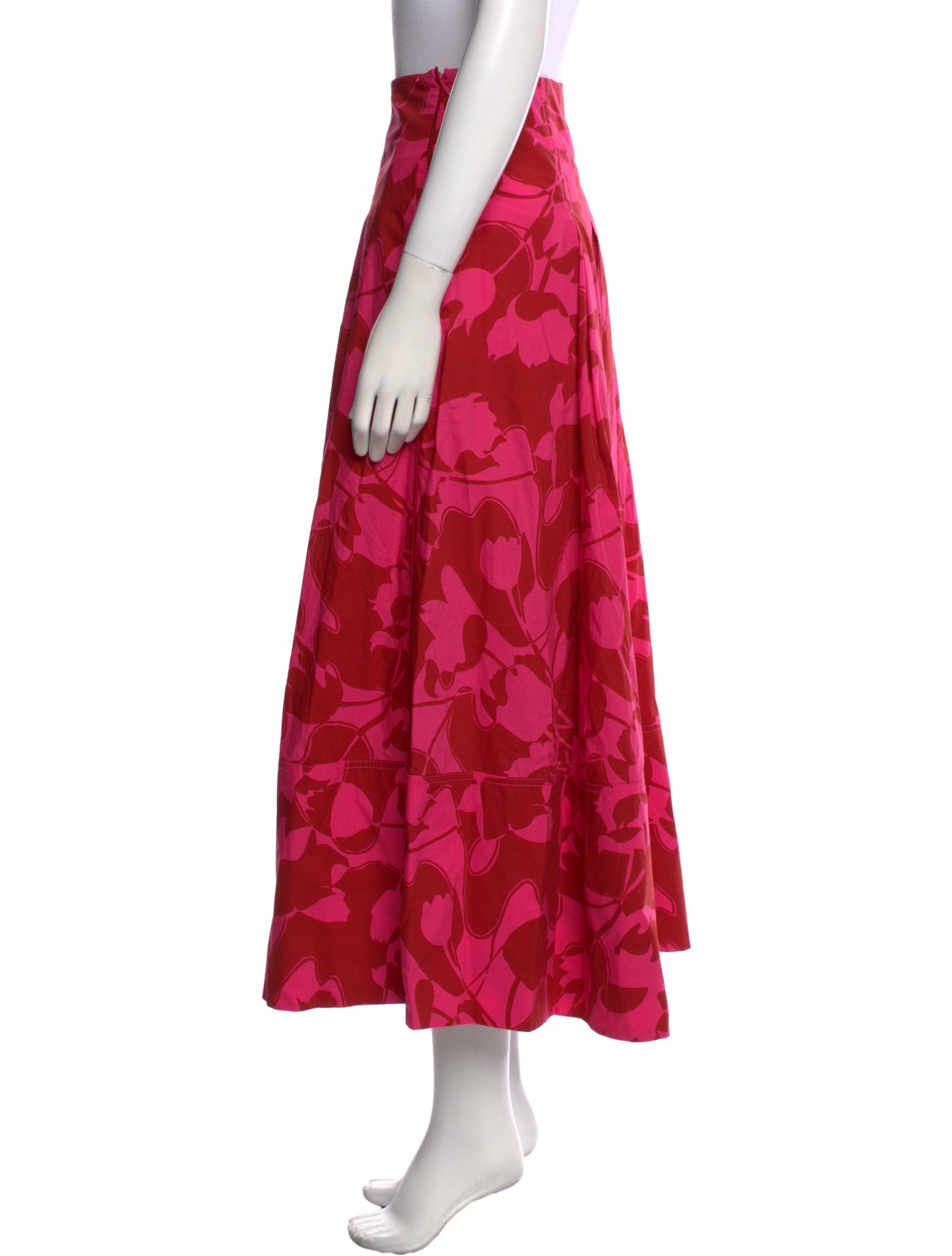 ME+EM Floral Print Midi Length Skirt