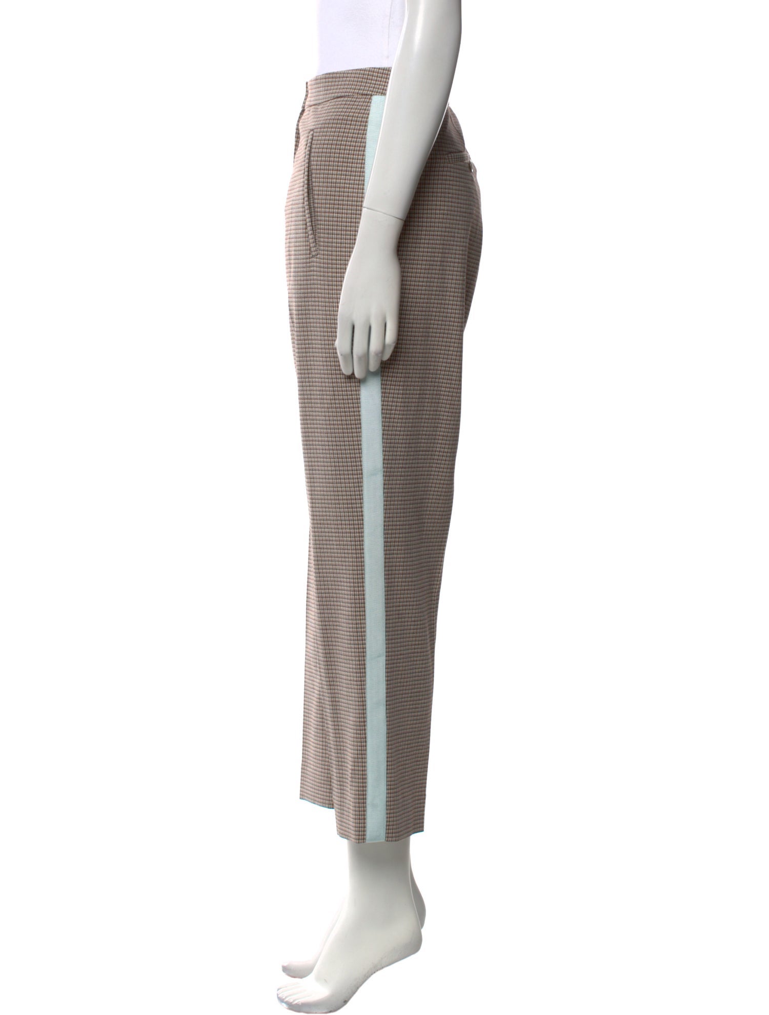 ME+EM Plaid Print Straight Leg Pants