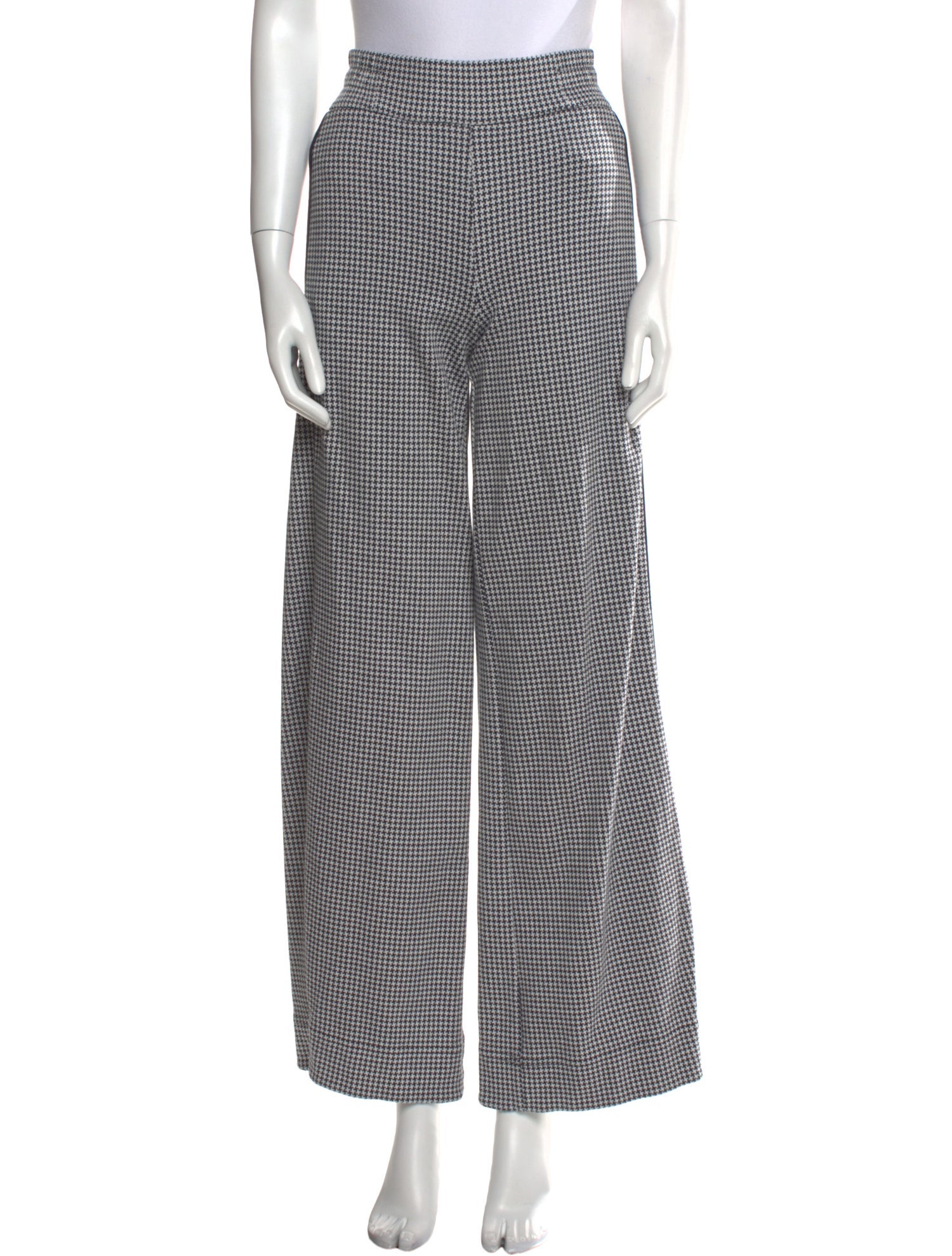 ME+EM Houndstooth Print Wide Leg Pants