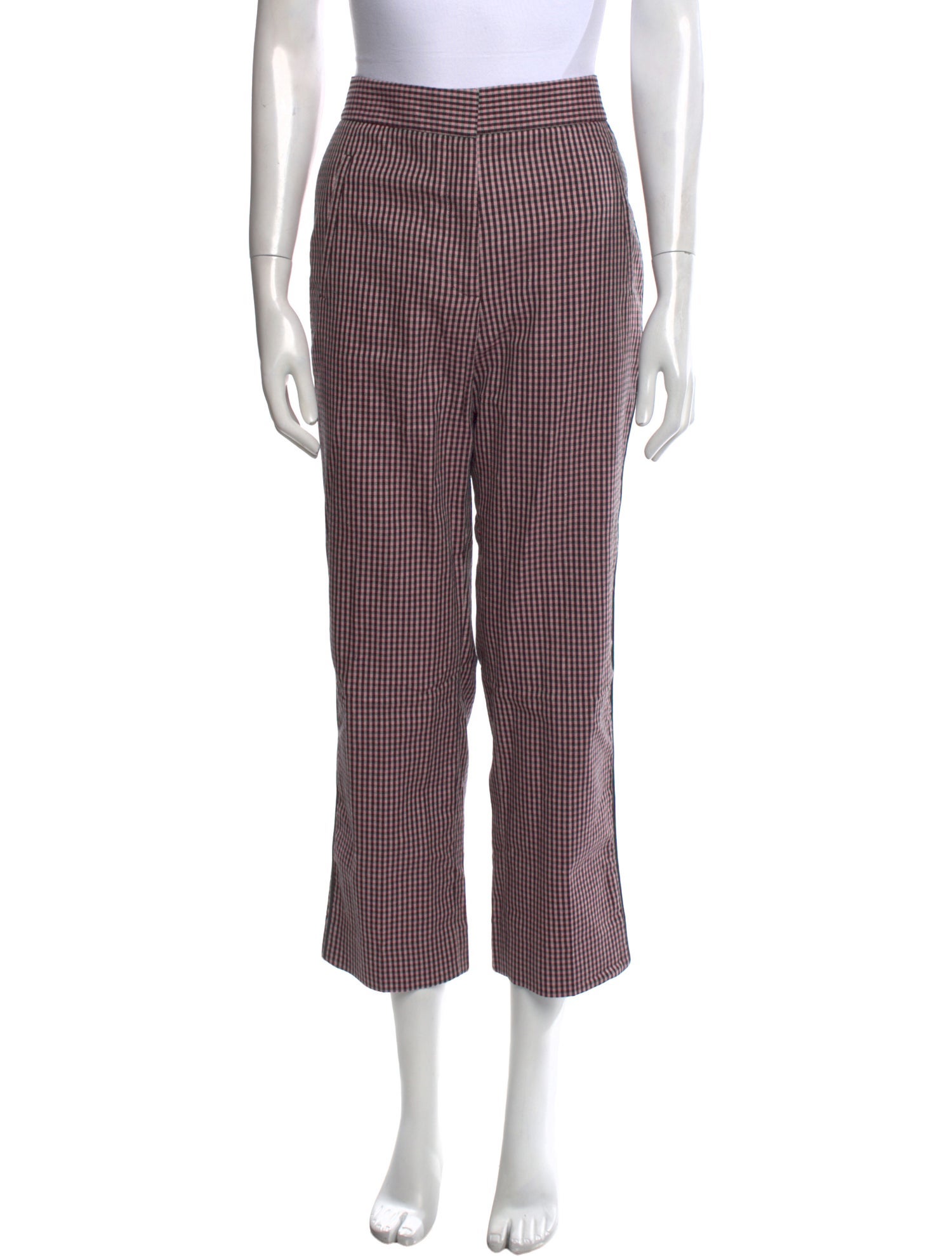 ME+EM Plaid Print Straight Leg Pants