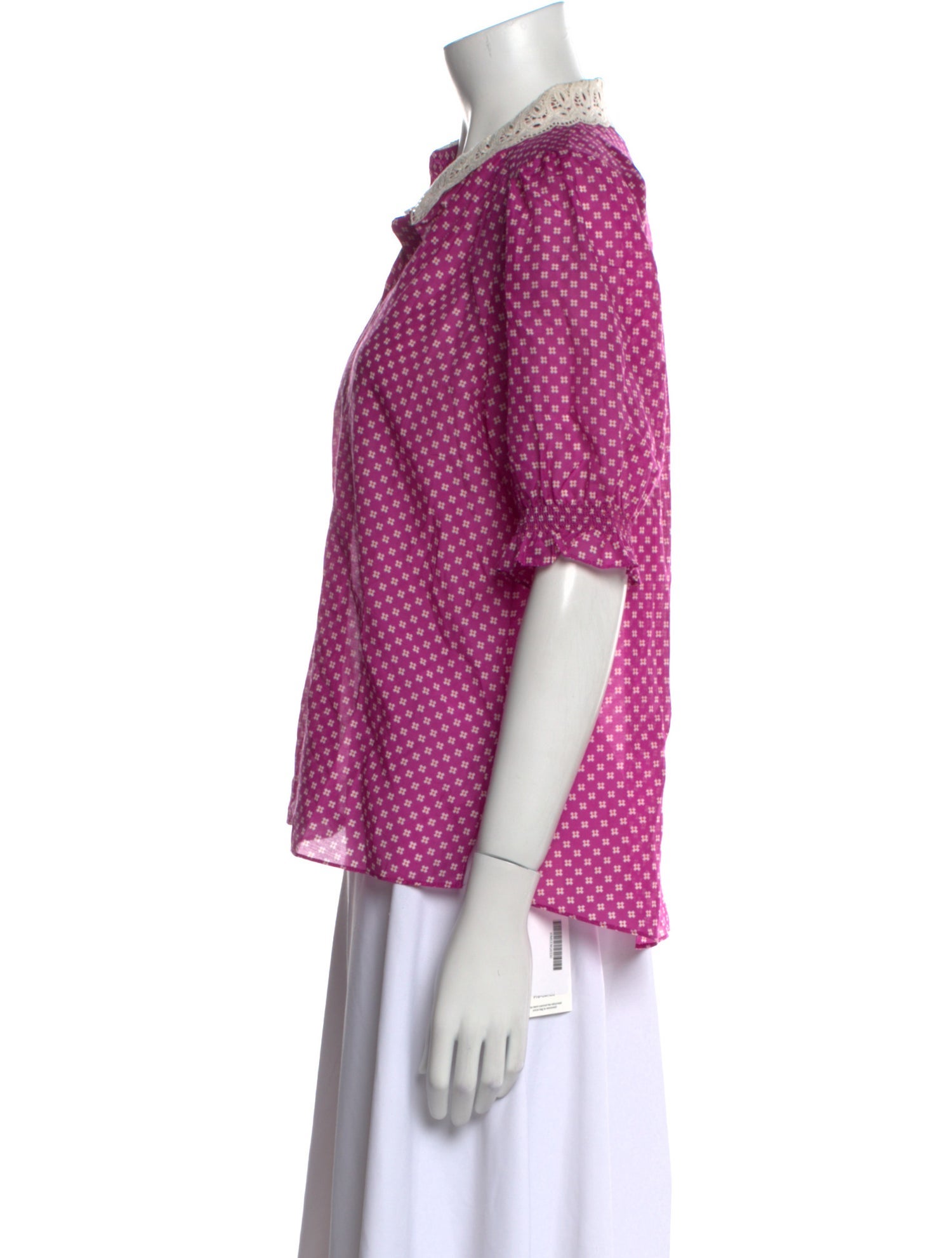 ME+EM Polka Dot Print Short Sleeve Button-Up Top w/ Tags