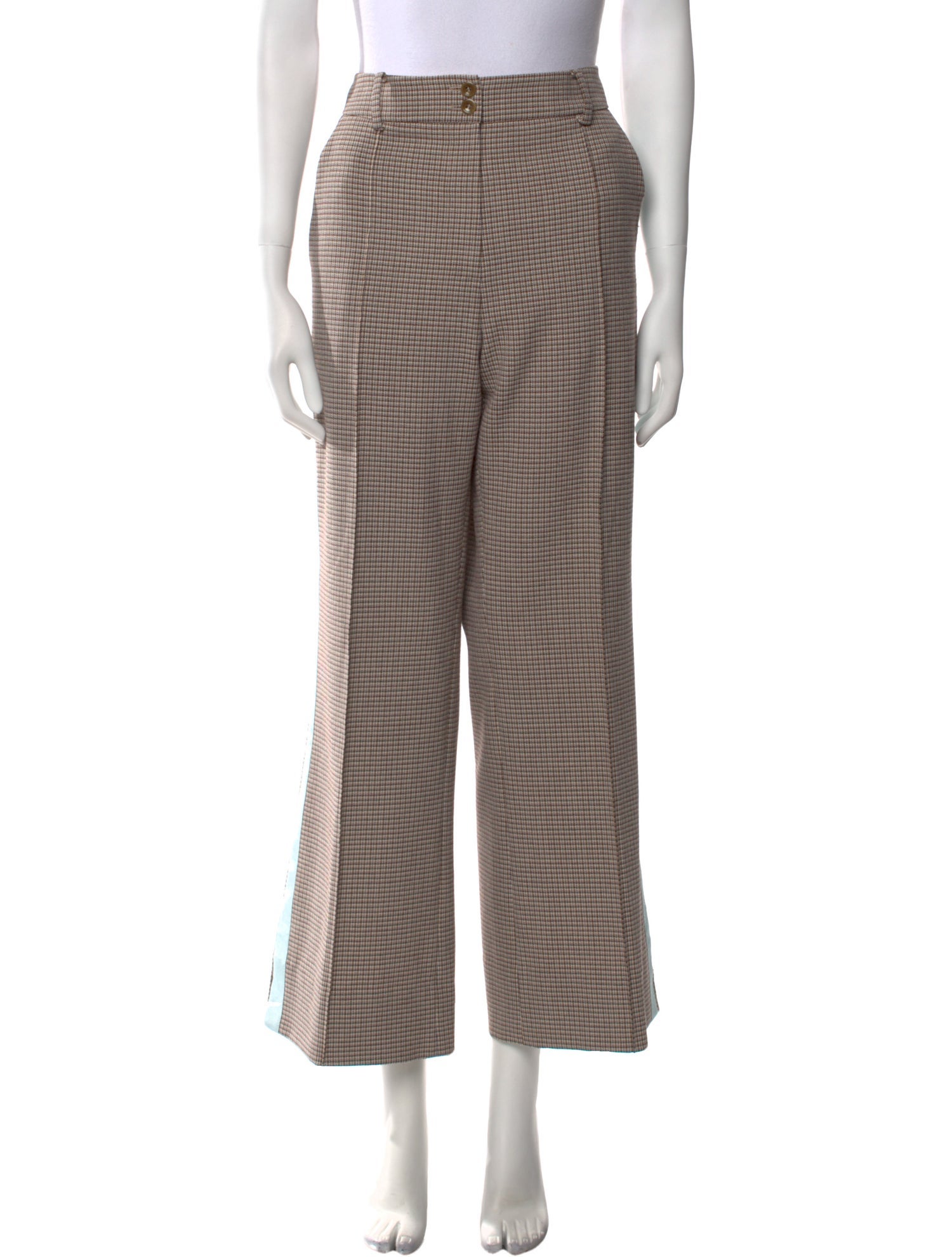 ME+EM Plaid Print Wide Leg Pants