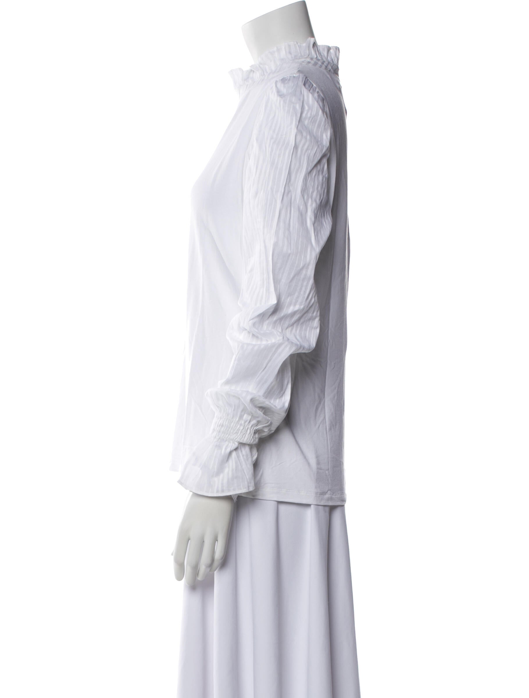 ME+EM Mock Neck Long Sleeve Blouse