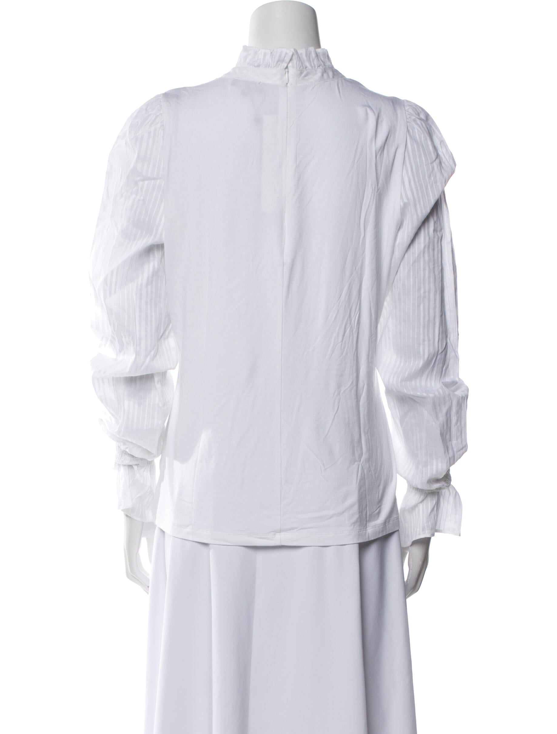 ME+EM Mock Neck Long Sleeve Blouse