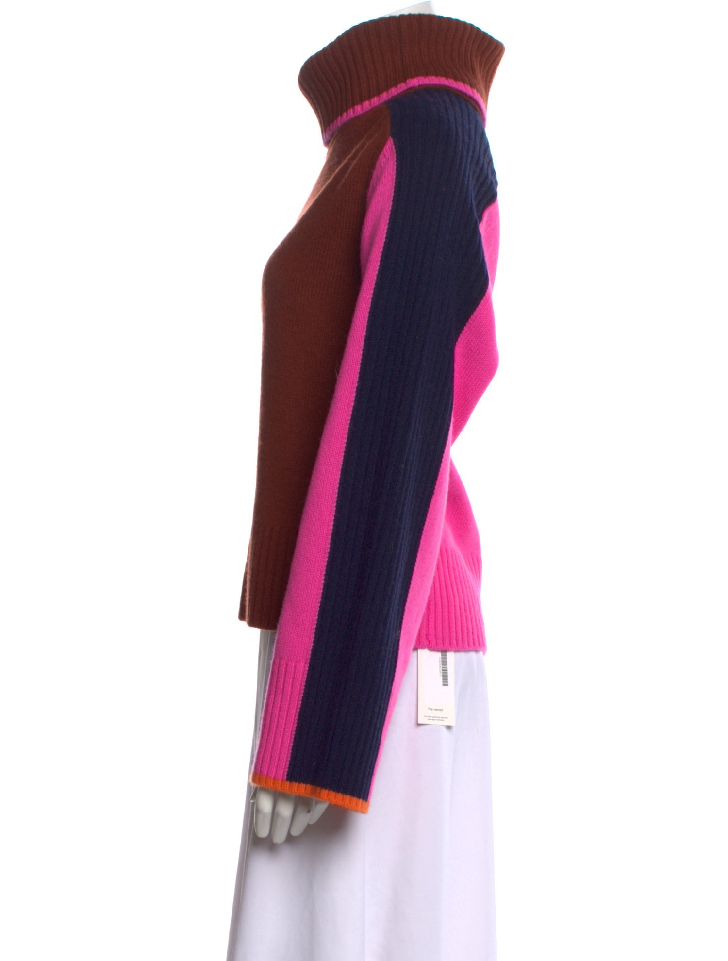 ME+EM Wool Colorblock Pattern Sweater