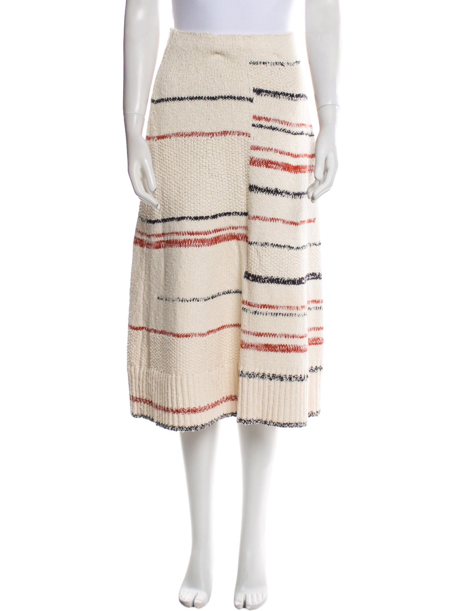 ME+EM Striped Midi Length Skirt