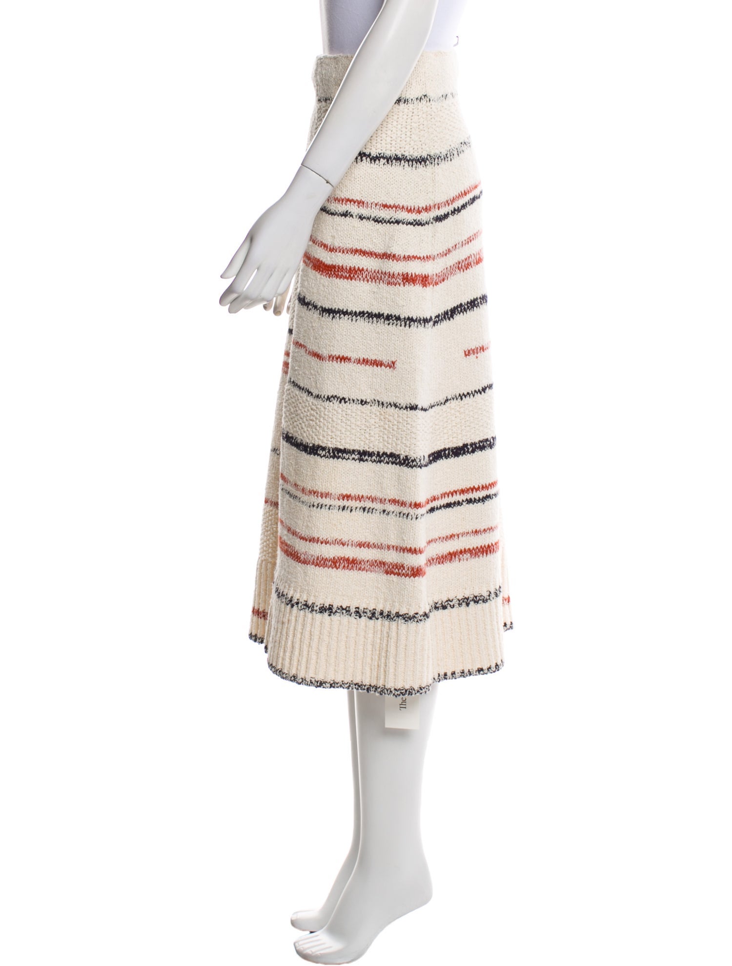 ME+EM Striped Midi Length Skirt