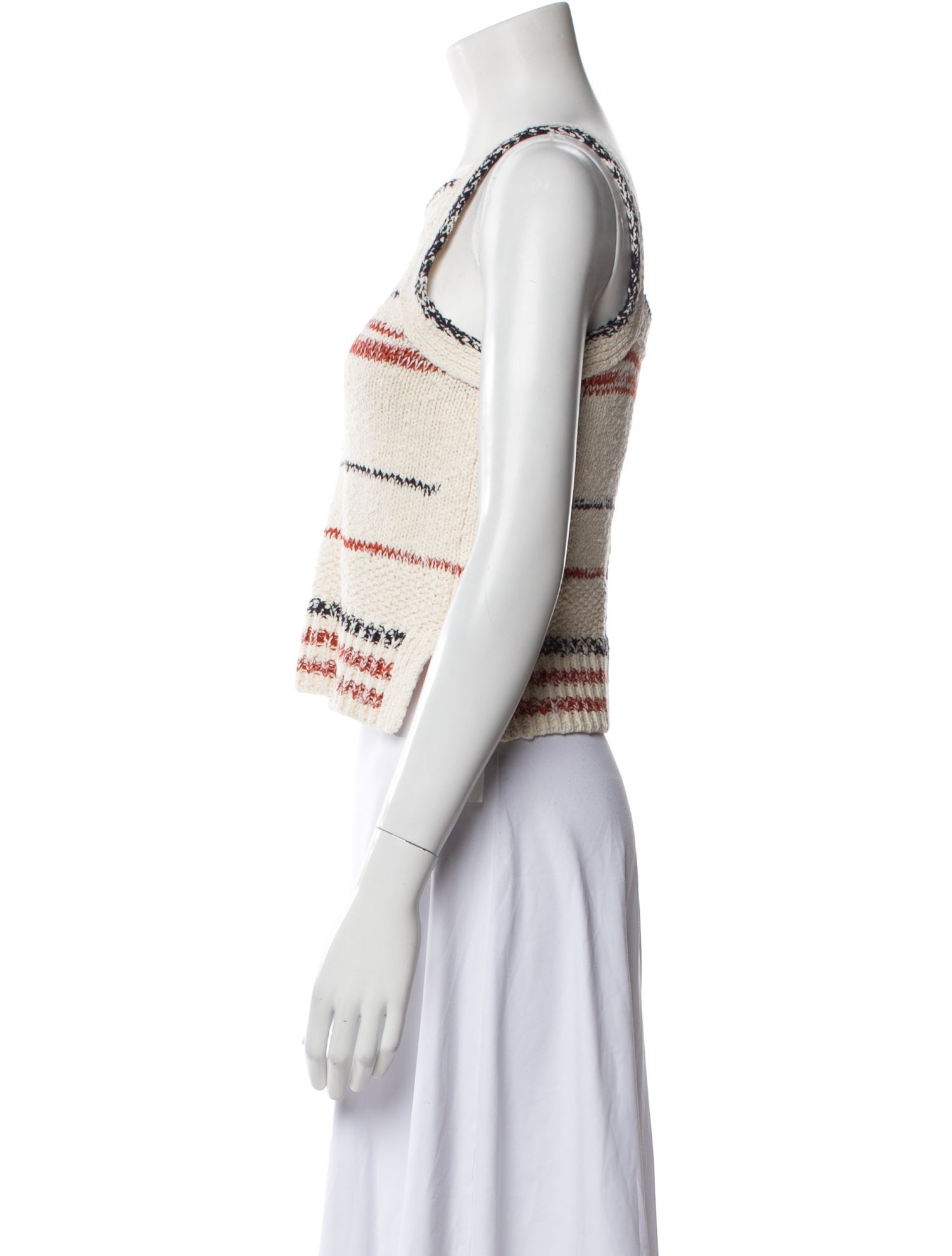 ME+EM Striped Square Neckline Crop Top