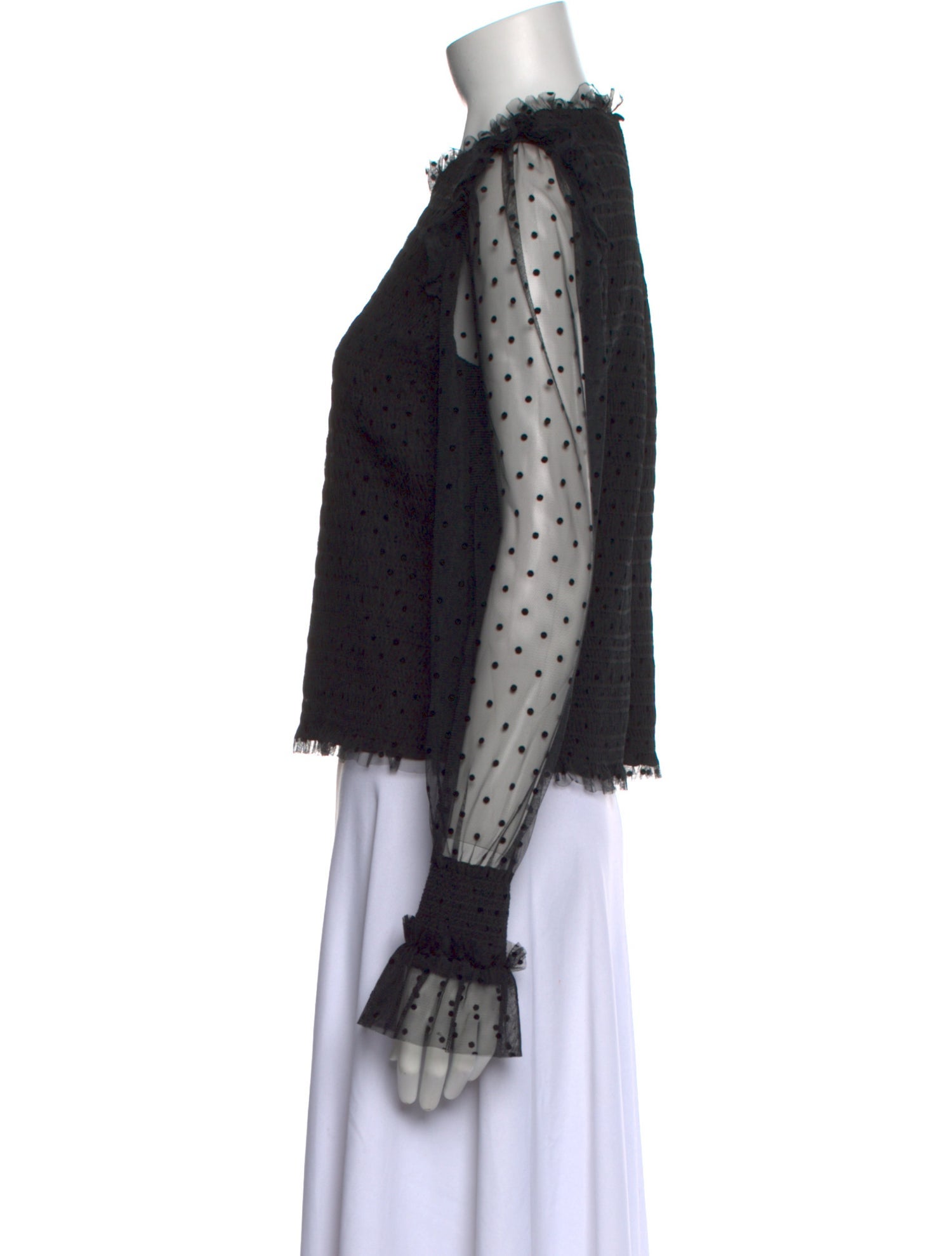 ME+EM Mock Neck Long Sleeve Blouse