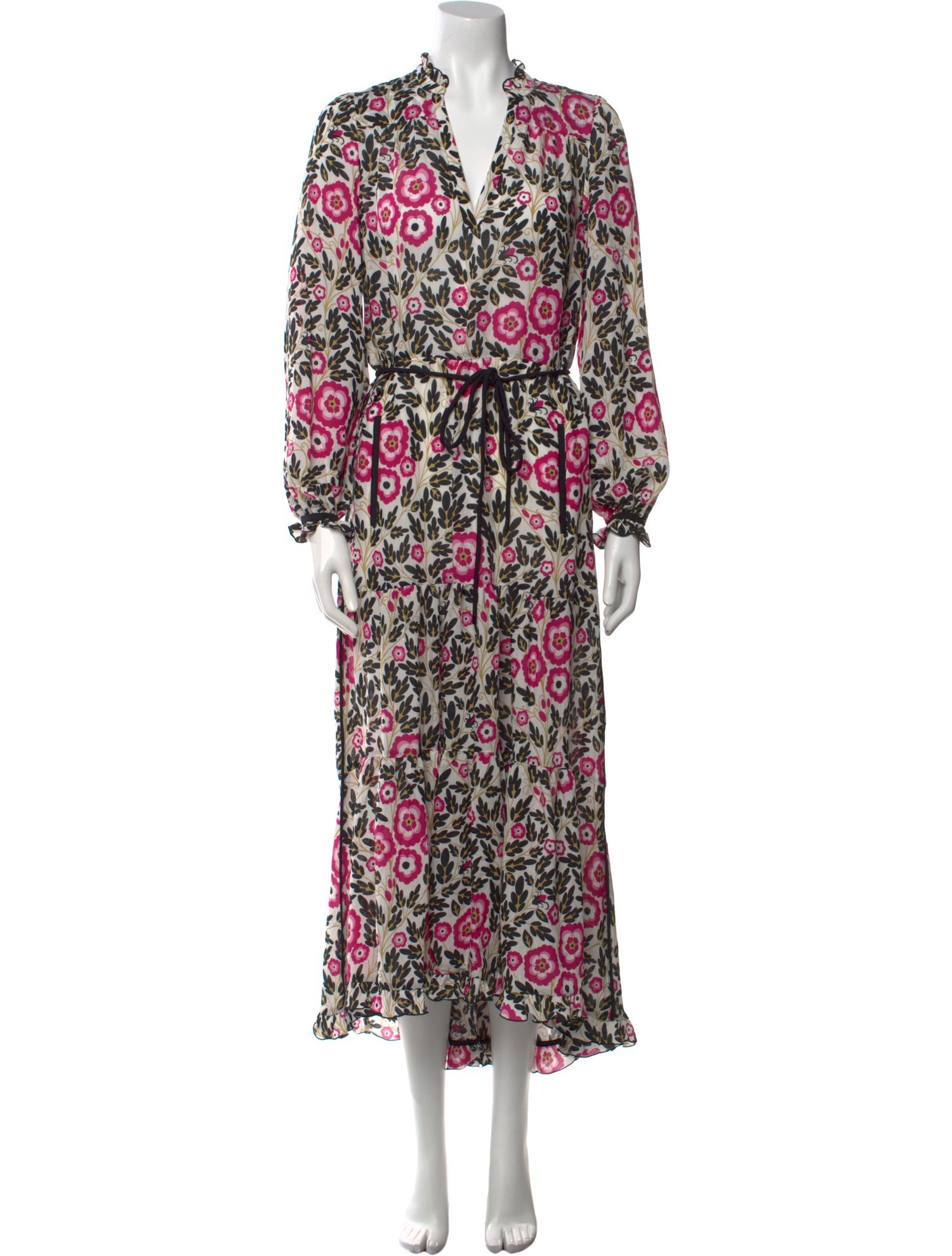 ME+EM Floral Print Long Dress