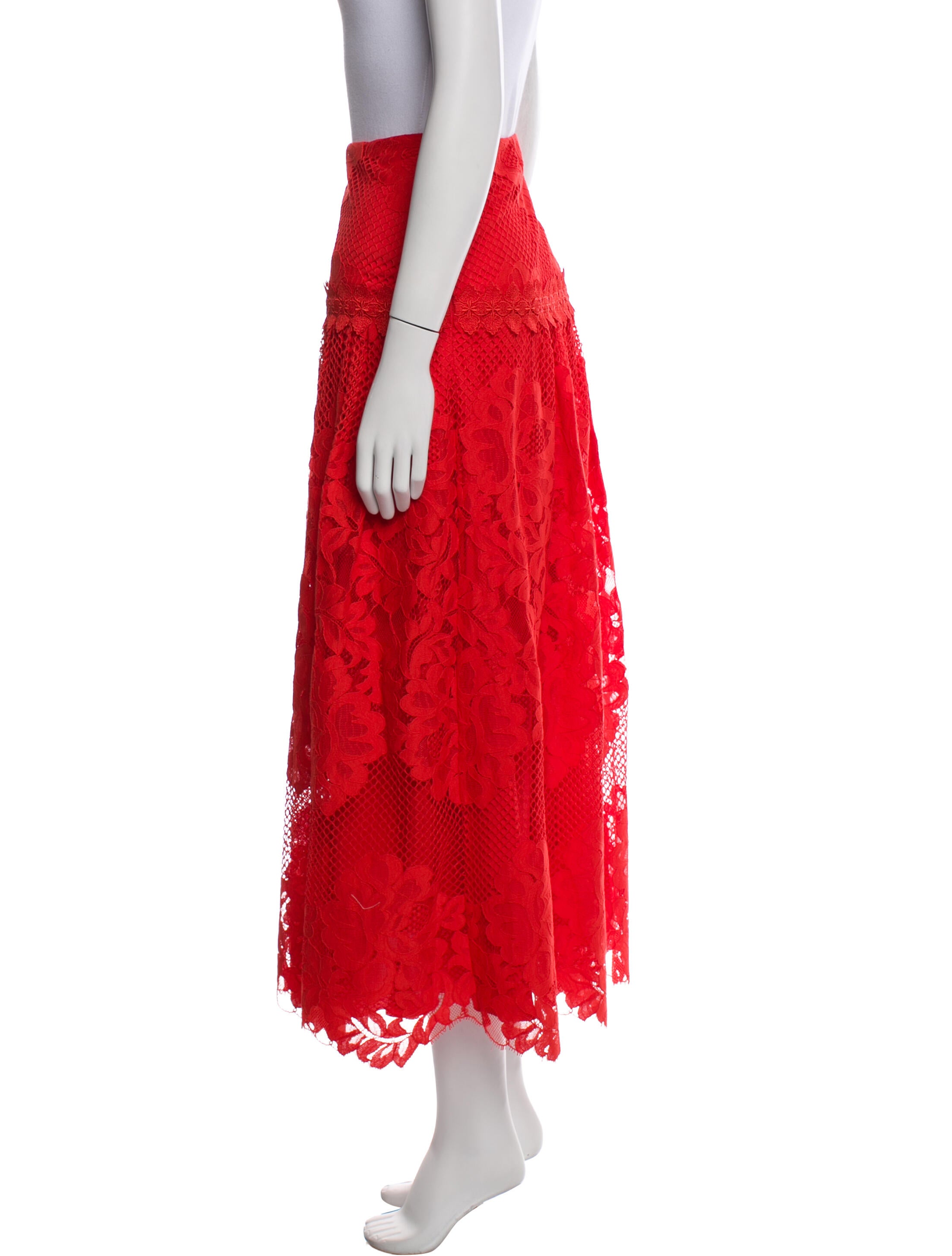 ME+EM Lace Pattern Midi Length Skirt w/ Tags