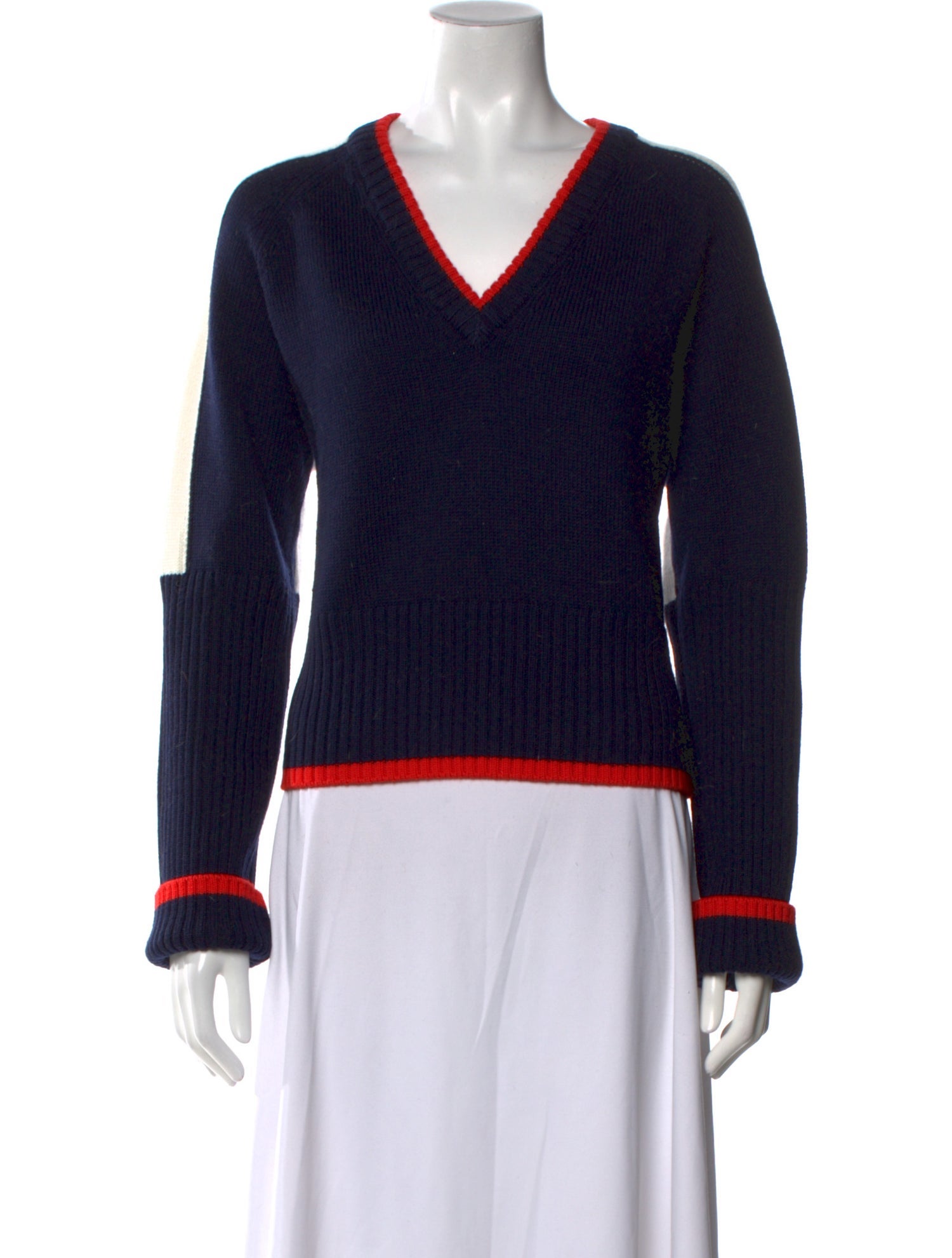 ME+EM Wool Colorblock Pattern Sweater