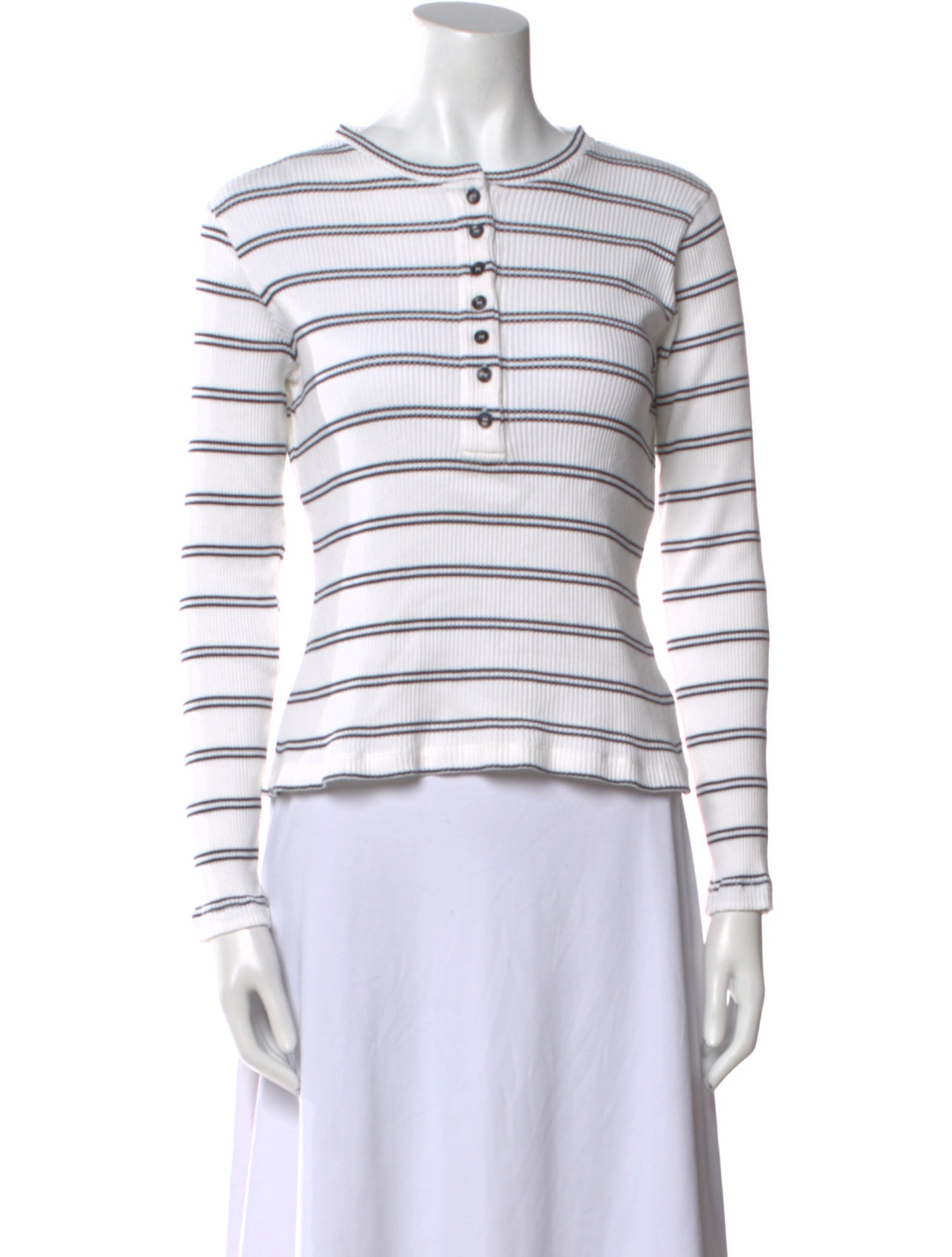 ME+EM Striped Crew Neck Top