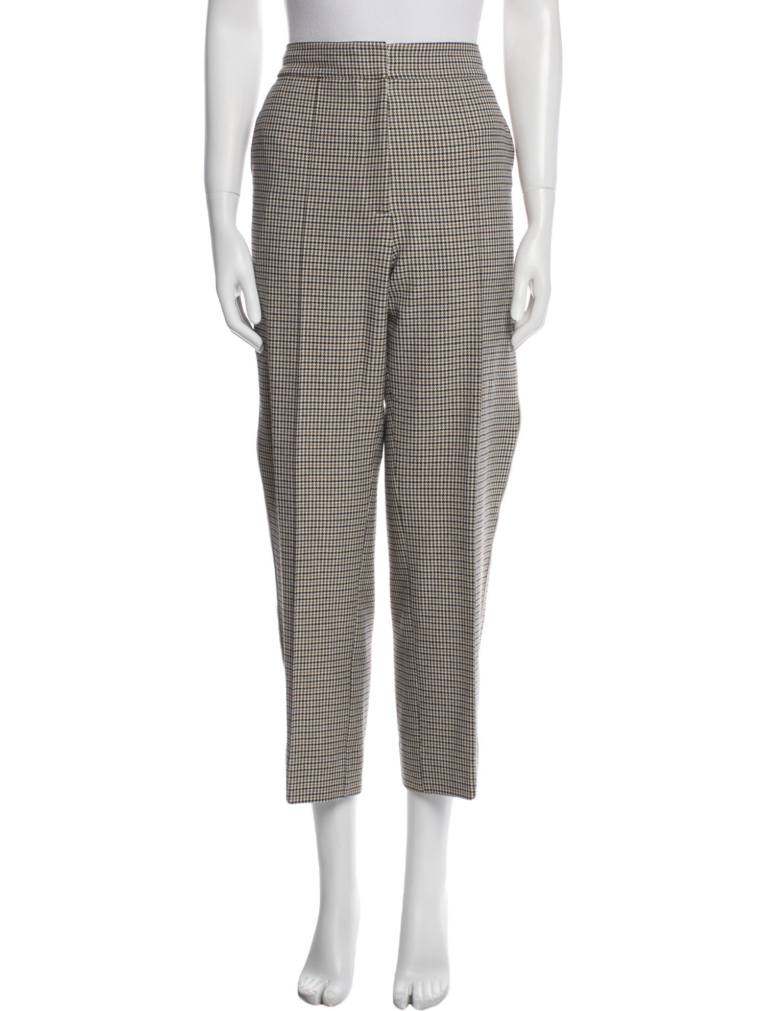 ME+EM Houndstooth Print Straight Leg Pants