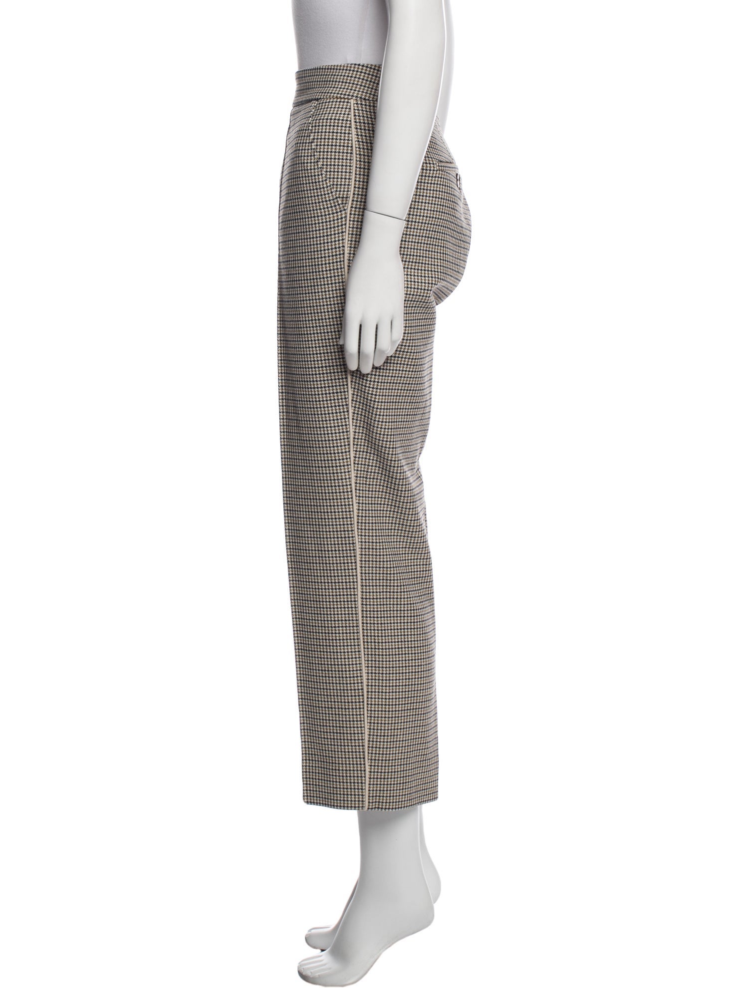 ME+EM Houndstooth Print Straight Leg Pants