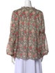 ME+EM Floral Print Mock Neck Blouse