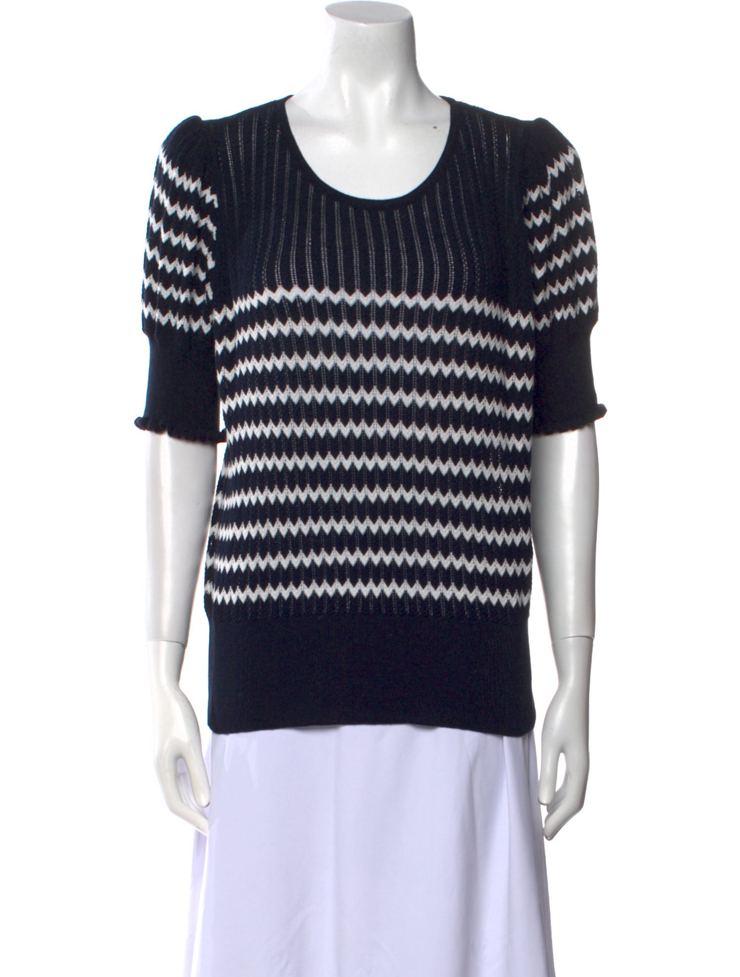 ME+EM Striped Scoop Neck Sweater