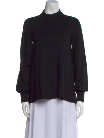 ME+EM Mock Neck Long Sleeve Blouse