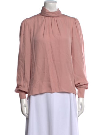 ME+EM Silk Mock Neck Blouse