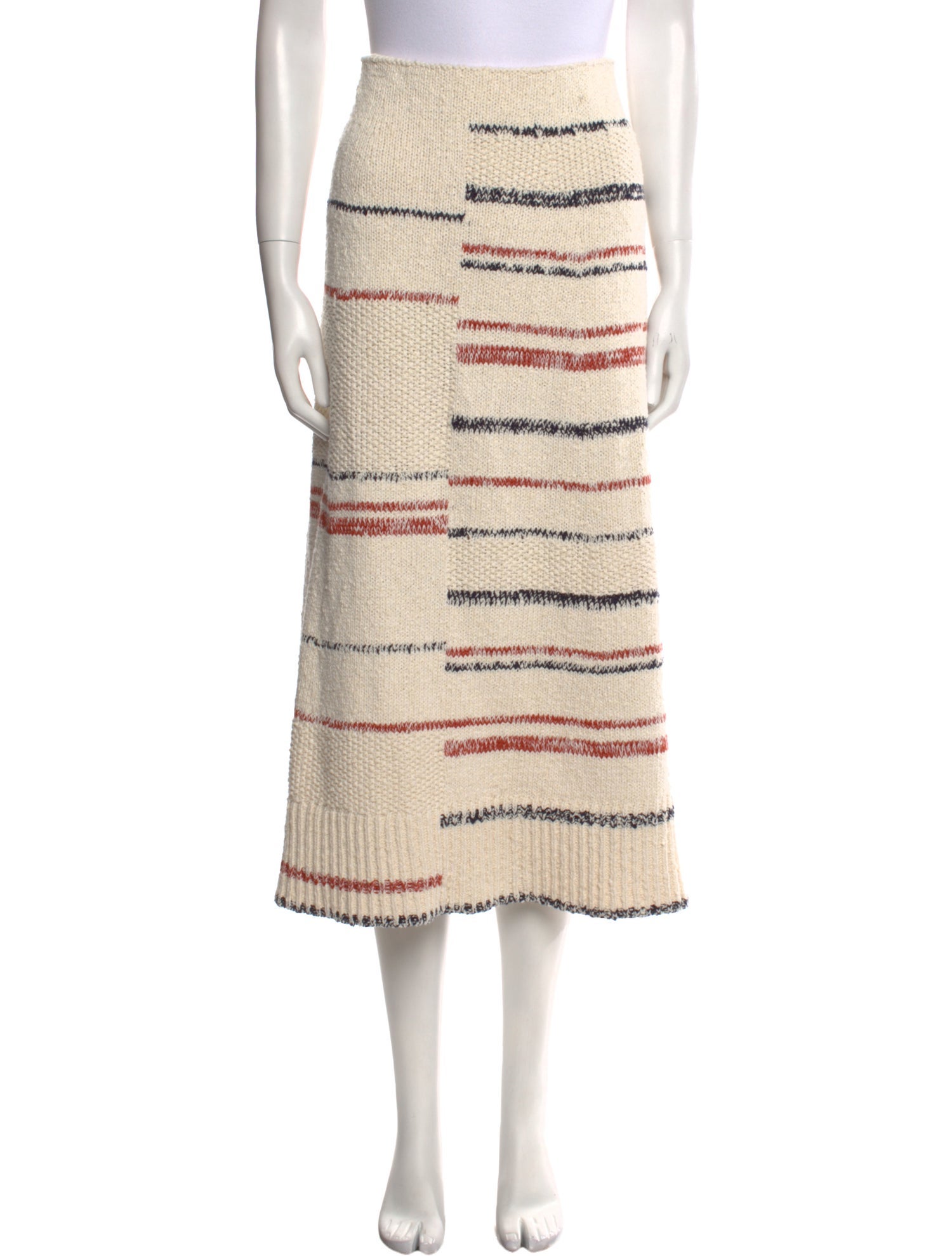 ME+EM Striped Midi Length Skirt