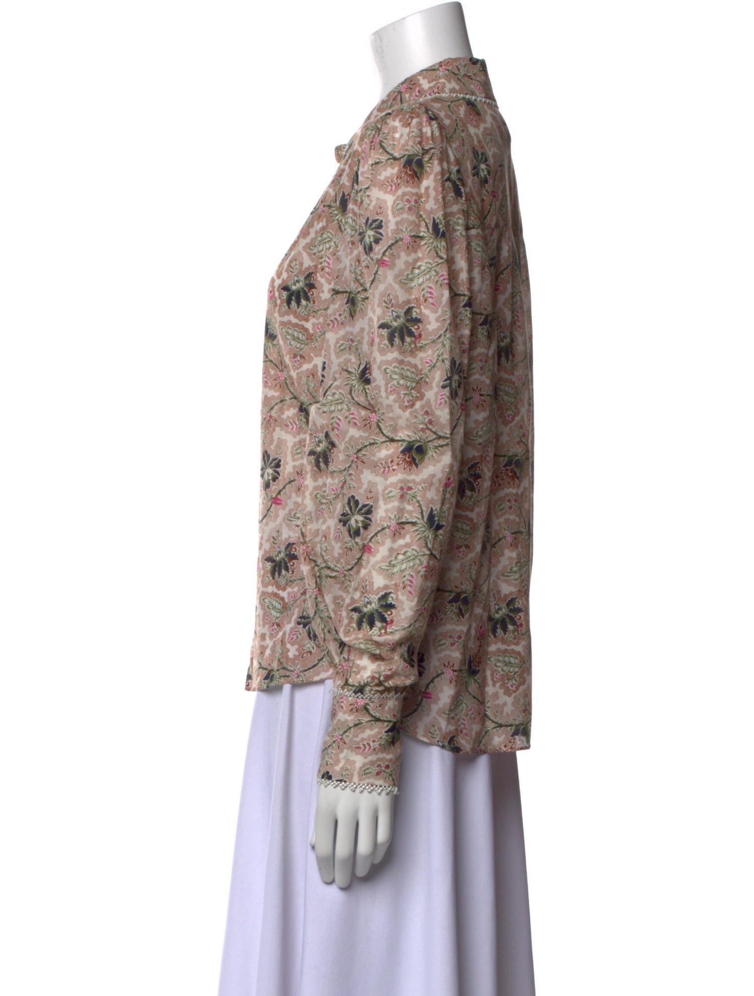 ME+EM Paisley Print Long Sleeve Blouse