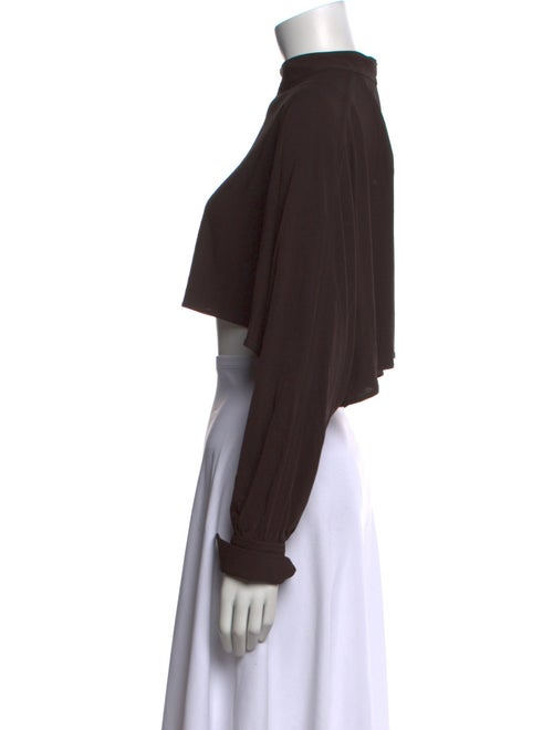 ME+EM Mock Neck Long Sleeve Crop Top