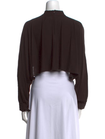 ME+EM Mock Neck Long Sleeve Crop Top